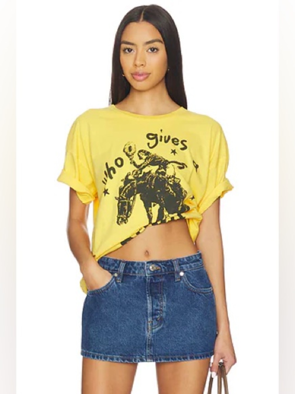 🤠NWT Daydreamer - Who Gives A Buck Tee ~ Size Small oversized Yellow